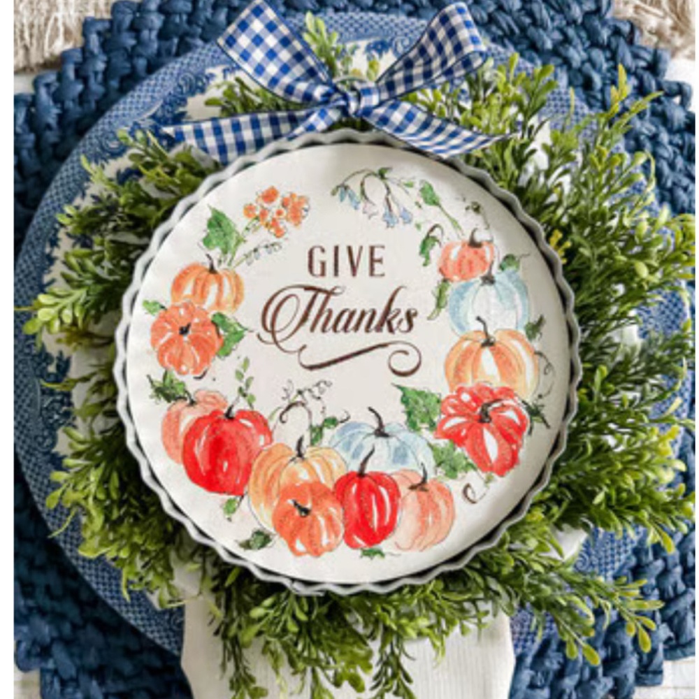 Festive 'Give Thanks' Mini Charm with Autumn Colors